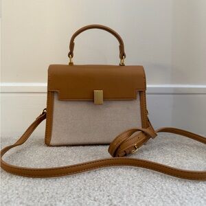 Chic Tan and Cream Crossbody Bag